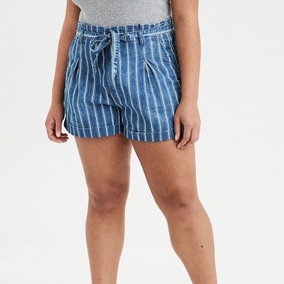 AMERICAN EAGLE High Waist Paper Bag Mom Short - Picture 1 of 7